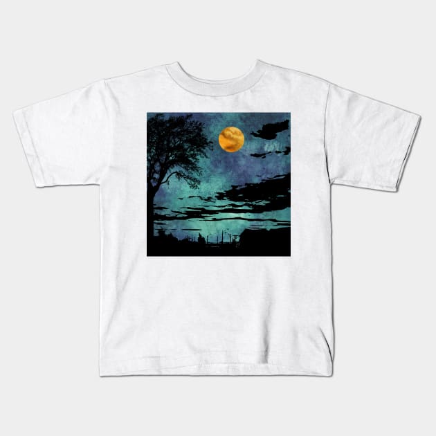 Black Night Kids T-Shirt by Bishop Creations